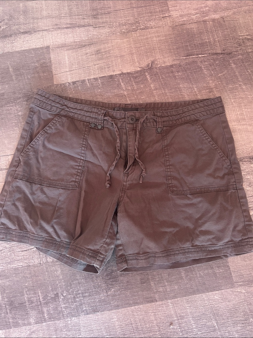 Prana Brown Drawstring Utility hiking shorts